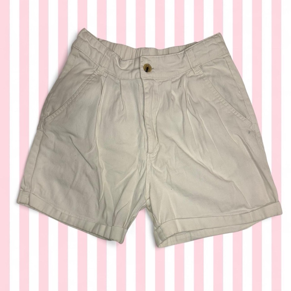 wild fable High-Rise Cream Paperbag Shorts